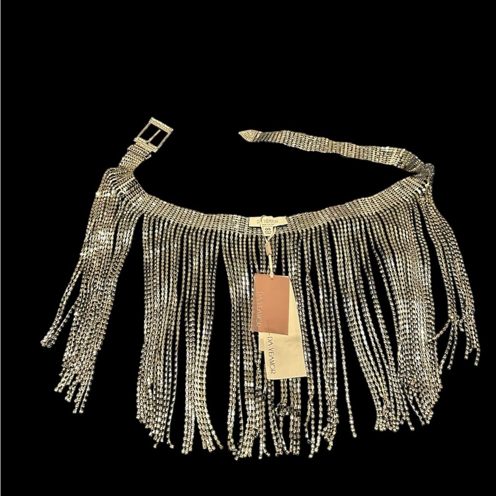 DA VEMOR SILVER Fringe Women's Belt - Picture 4 of 7